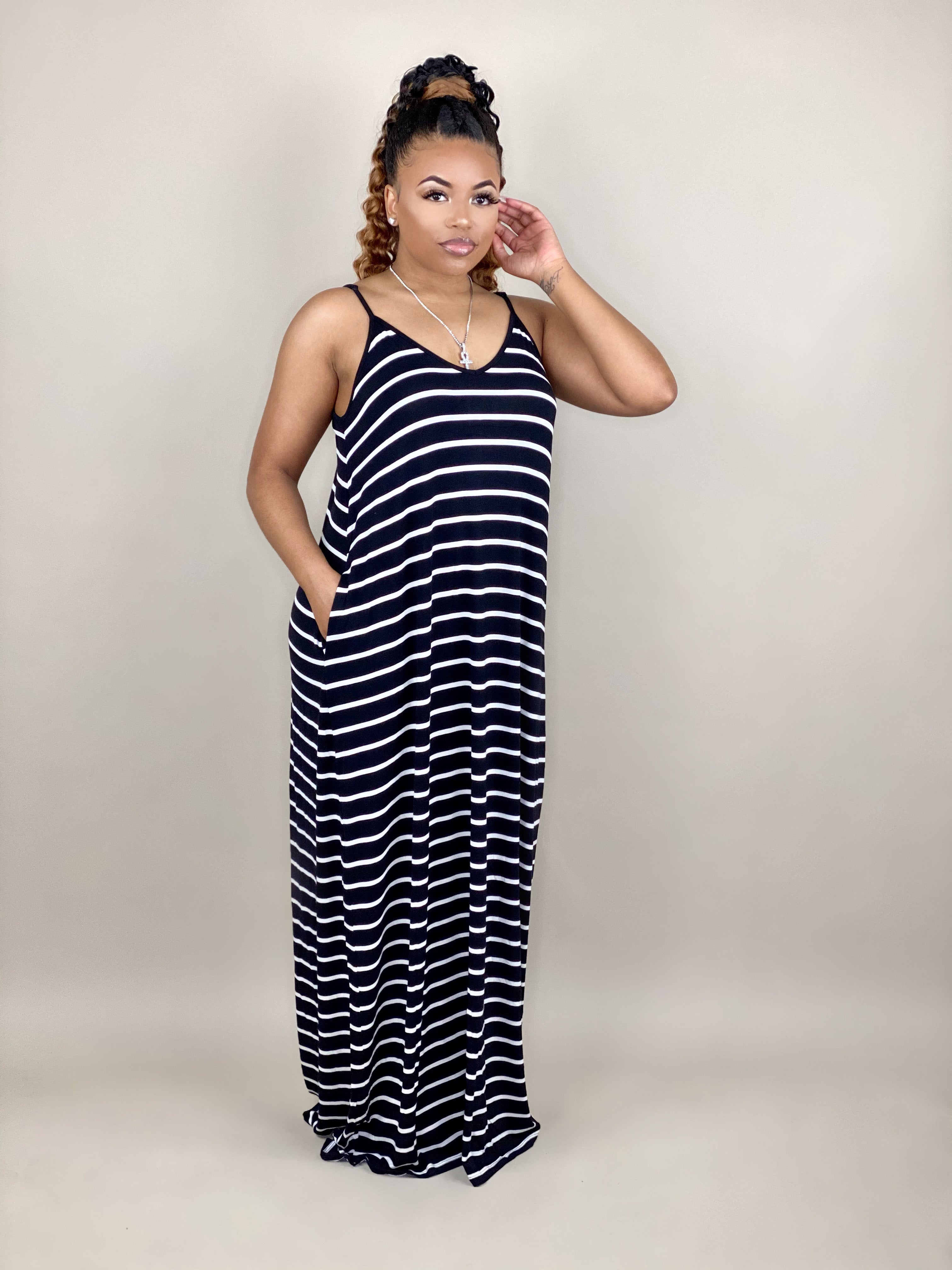 Staycation Maxi Dress (Striped) - KASH Queen