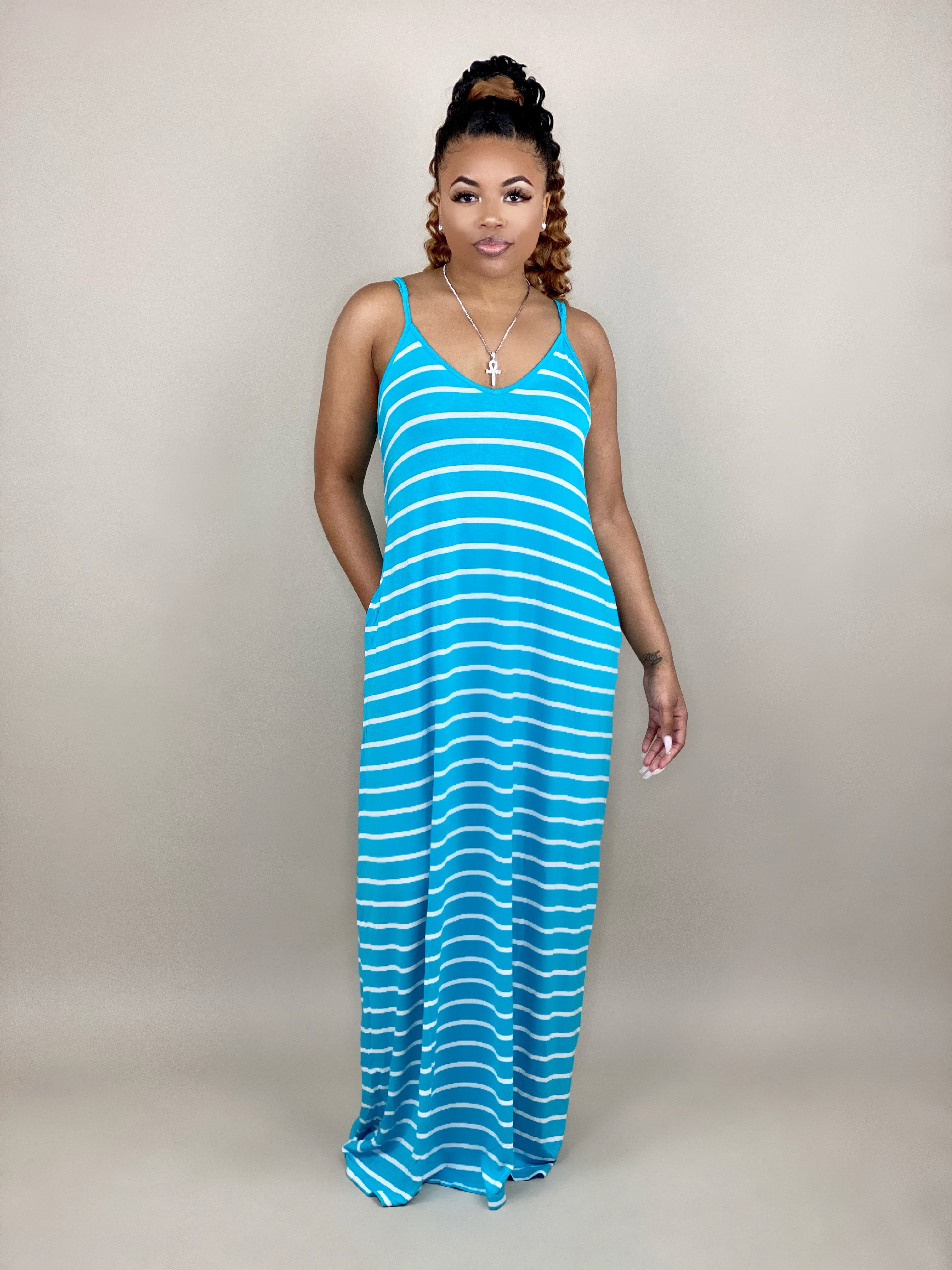 Staycation Maxi Dress (Striped) - KASH Queen
