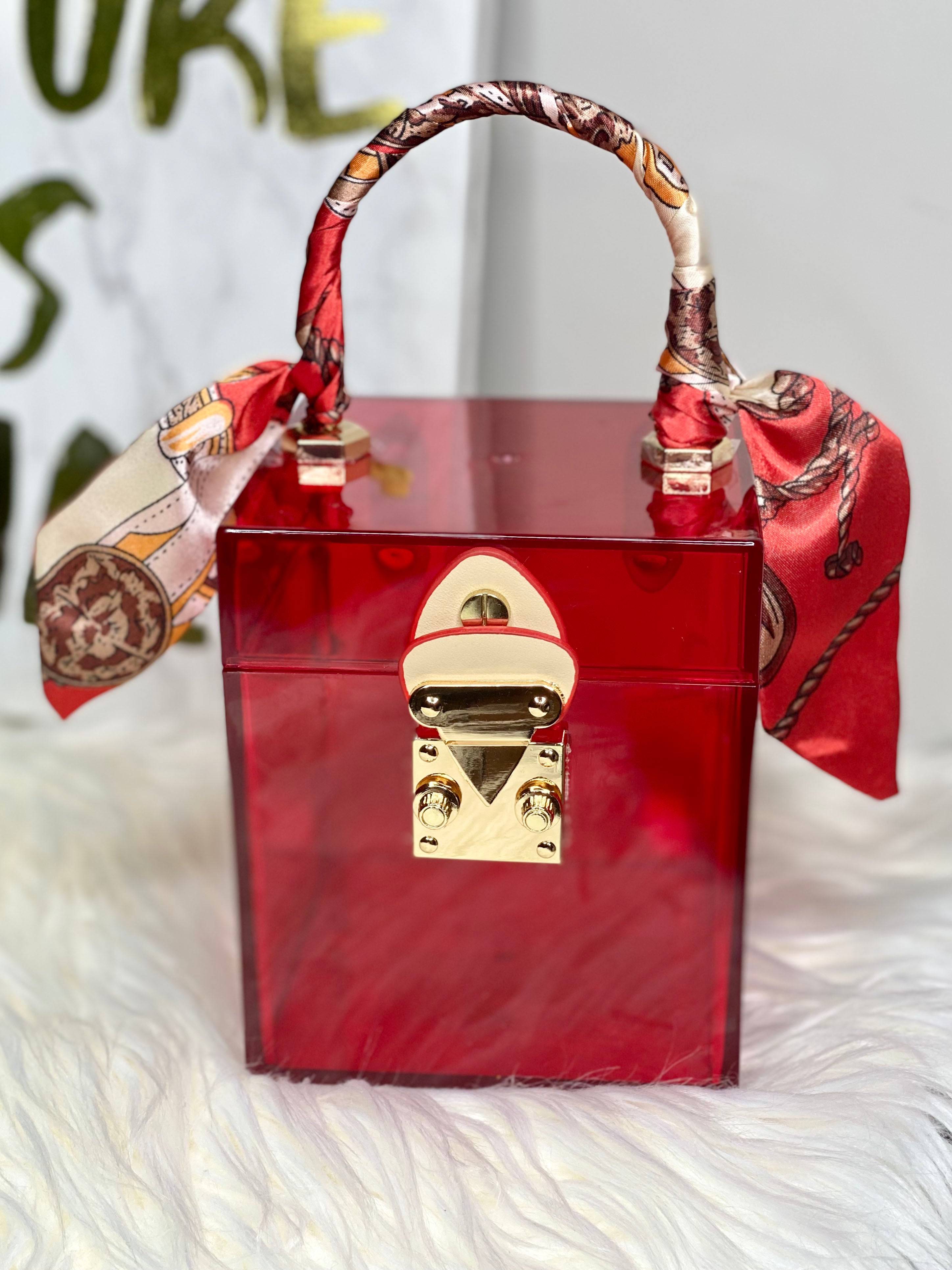 Acrylic Box Bag (Red) - KASH Queen